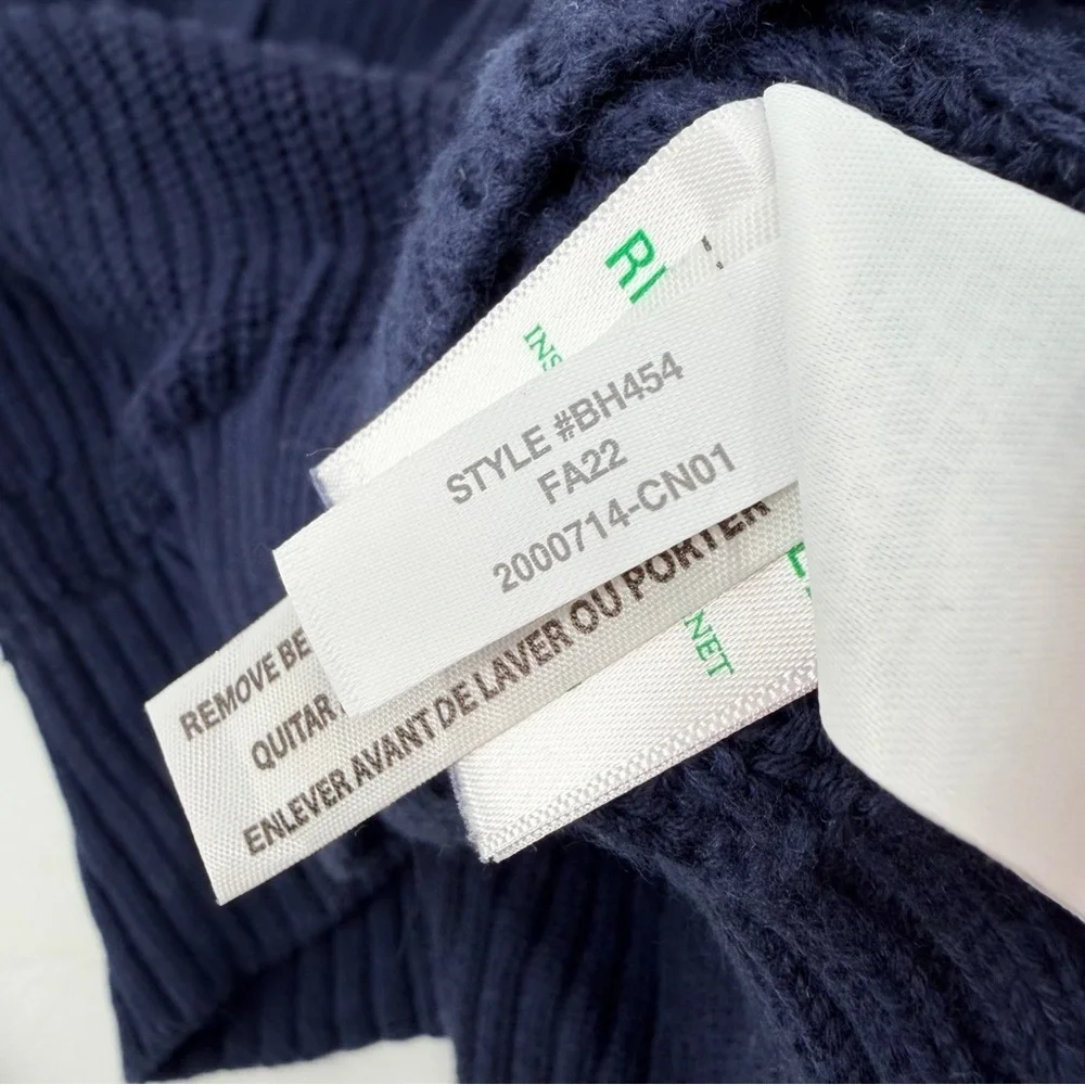 J. Crew Collared Cotton Beach Sweater Navy Blue Medium